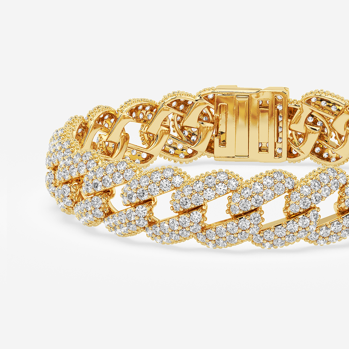 Additional Image 1 for  13 1/2 ctw Round Lab Grown Diamond Cuban Link Bracelet - 7.5 Inches